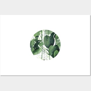 Abstract Monstera Leaves Painting 1 Posters and Art